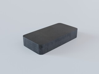3D Rendering Ferrite magnet Magnet isolated on white