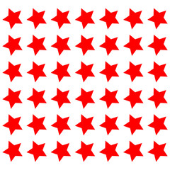 Pattern and background of red stars on white background