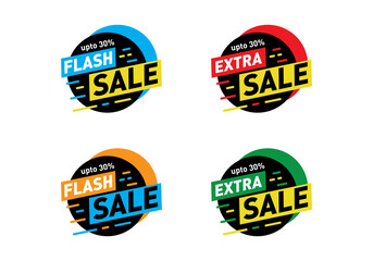 Naklejka premium Up to 30 percent flash sale tag sticker 30 percent extra sale color sale tag
