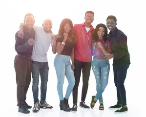 Fototapeta premium young people from different countries of Africa standing together.