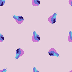 Creative pears seamless pattern. Abstract summer fruit background.