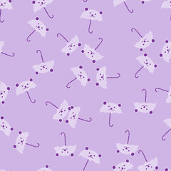 Bear umbrella seamless pattern. Funny characters background.