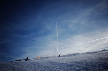 Italy skiing on the snow - obrazy, fototapety, plakaty