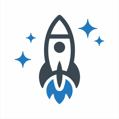 Rocket launch icon. Vector and glyph © Shohag Hossain