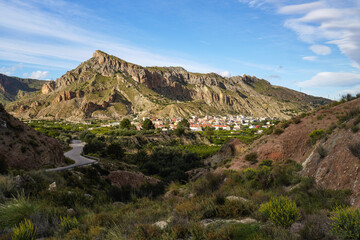 Fototapeta na wymiar Landscape view of Villanueva del Rio Segura in Valley of Ricote, Murcia Spain