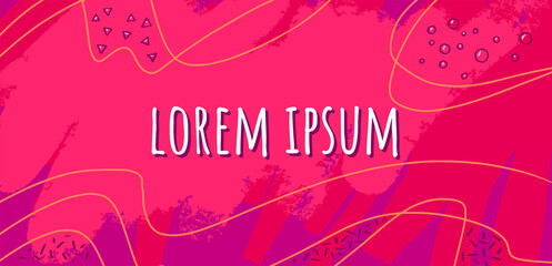 Abstract colorful background, in banner format. Executed in purple and pink.