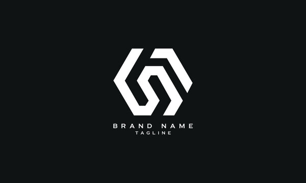 LNF, UNF, FS, Abstract initial monogram letter alphabet logo design