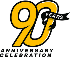 90 Years Anniversary Logo Design Template Vector Illustration