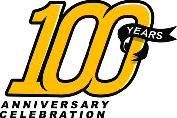 100 Years Anniversary Logo Design Template Vector Illustration
