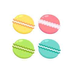 Macaron cartoon vector. Macaron on white background. Dessert vector.