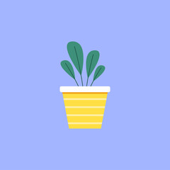 Plants in pot vector. Plants in pot icon. Plants cartoon.