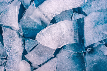Pieces of ice close up.
