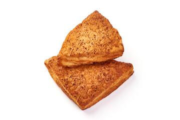 Sweet Buns with filling, isolated on white background.