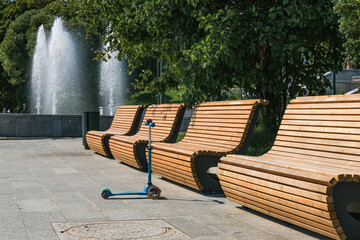 Abandoned scooter in the park