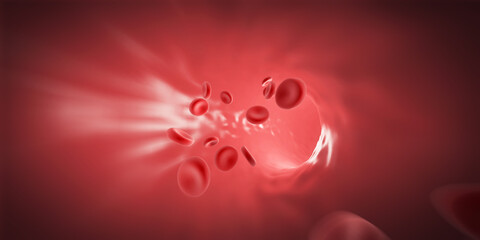Red Blood Cells Flowing Through Vein