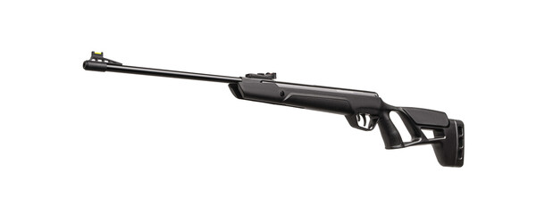 A modern air rifle with a futuristic design. Pneumatic weapons for sports and entertainment....