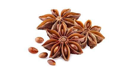 Anise  isolated on white background. Spices closeup.