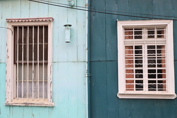The colorful houses of the city of Valparaiso, Chile