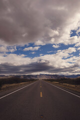 Highway scenery on historic route 80 in the state of arizona. Road trip concept. Travel and vacation concept.