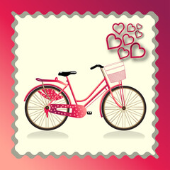 Bicycle heart Print