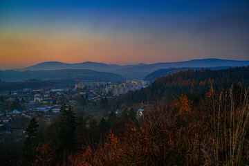 sunrise over the mountains, Krkonoše, Czech Republic