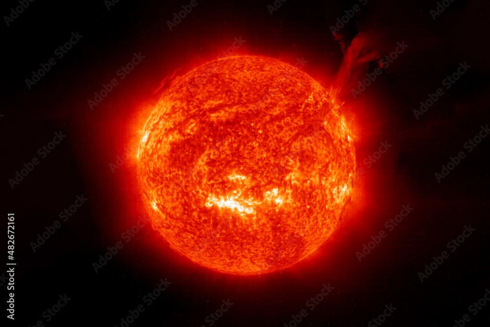 Canvas Prints the sun from space on a dark background. elements of this image furnished by nasa