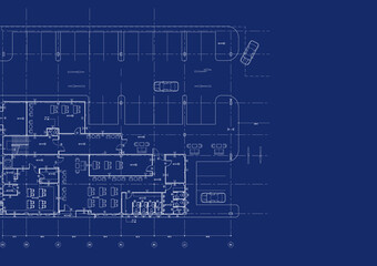 Floor plan designed building on the drawing.