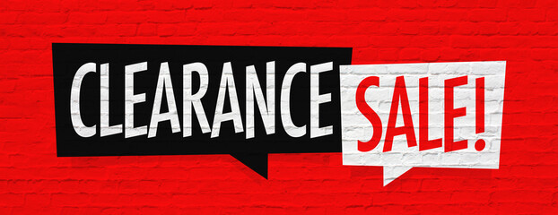 Clearance sale on speech bubble 