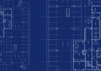 Obraz premium Floor plan designed building on the drawing.