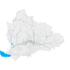 Tuzla, BosniaandHerzegovina Black and White high resolution vector map