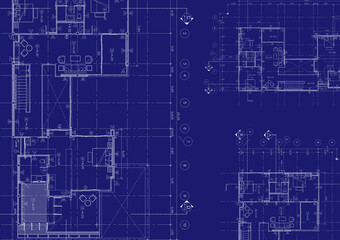 Obraz premium Floor plan designed building on the drawing.