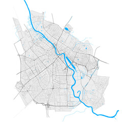 Tartu, Estonia Black and White high resolution vector map
