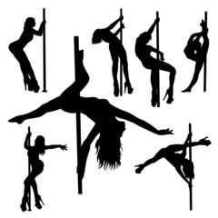 pole dance silhouette woman sport activity. good use for any design you want.