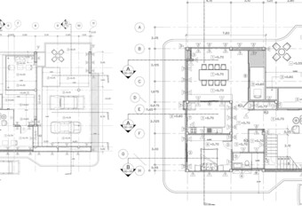 Fototapeta premium Write a blueprint architecture for building.