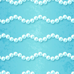 Mint pattern with wavy pearl necklace