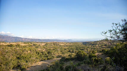 CRATER OF AN EXTINCT VOLCANO ON THE SOUTH SIDE OF THE CENTRAL MOUNTAIN RANGE OF THE DOMINICAN REPUBLIC, IN THE SAN JUAN VALLEY
