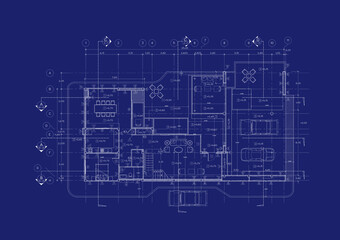 Obraz premium Write a blueprint architecture for building.