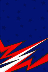 Abstract background with American flag theme with jagged zigzag line and some stars pattern