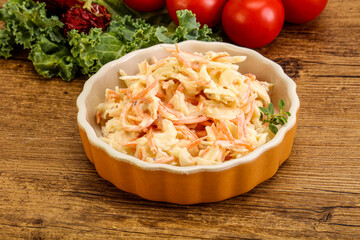 Vegetarian Cole slaw salad with cabbage