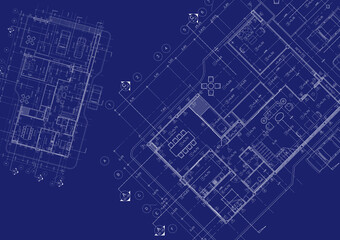 Obraz premium Write a blueprint architecture for building.