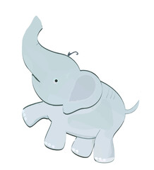 Elephant cartoon isolated on white.