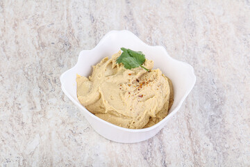 Traditional Jewish Hummus with olive oil