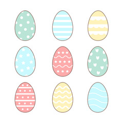 Set of painted Easter eggs