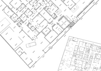 Fototapeta premium Write a blueprint architecture for building.