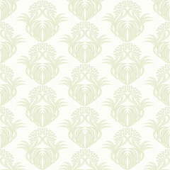 Baroque wallpaper. Seamless vector background ornate art deco decorative leaves. Damascus