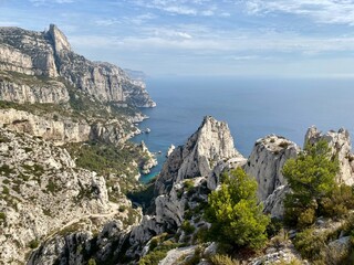 view from the top of the mountain to the sea