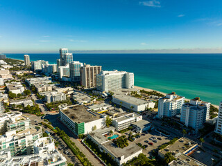 Fototapeta premium Aerial drone photo Miami Beach Dauville Hotel