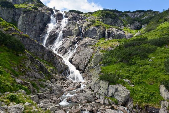 waterfall Siklawa in the mountains