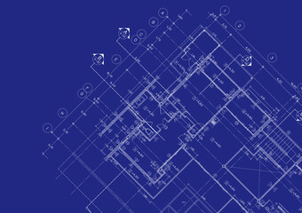 Obraz premium Write a blueprint architecture for building.