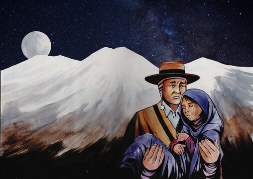 padre e hija en los andes monta&ntilde;as enferma